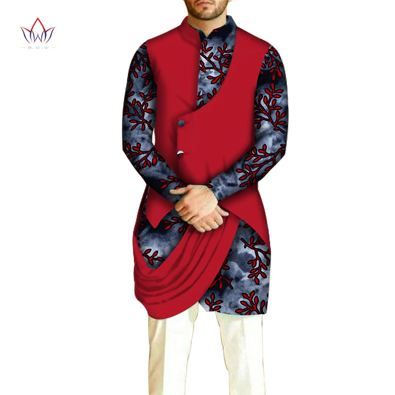 Африканская Мужская одежда хлопковые Дашики мужская рубашка с длинным рукавом