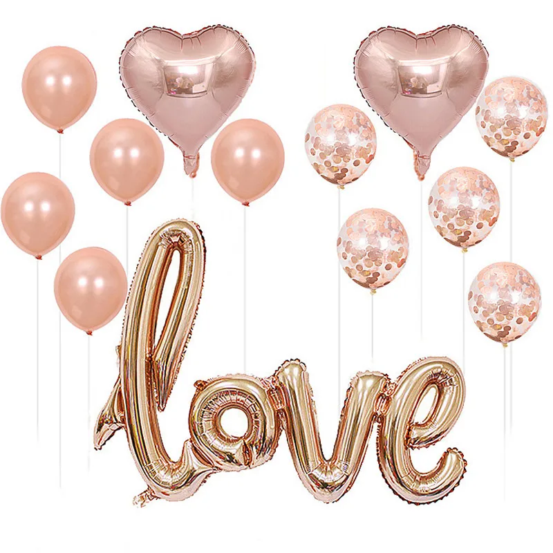 Любовное письмо Фольгированный шарик Юбилей Свадьба День Святого Валентина Праздничное украшение Алюминиевые фото-атрибуты.