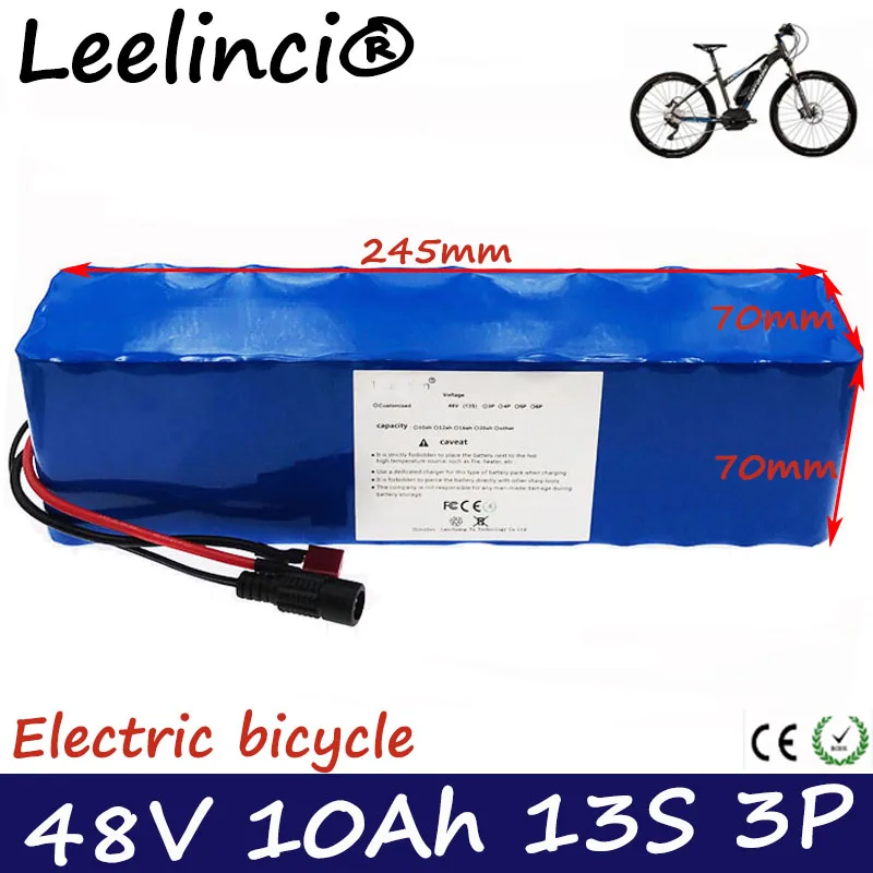 

Free Shipping 48V Batería Battery Pack 10Aah 48V Ebike Battery 18650 Lithium Battery Pack For Electric Bicycle Built-in 15A BMS