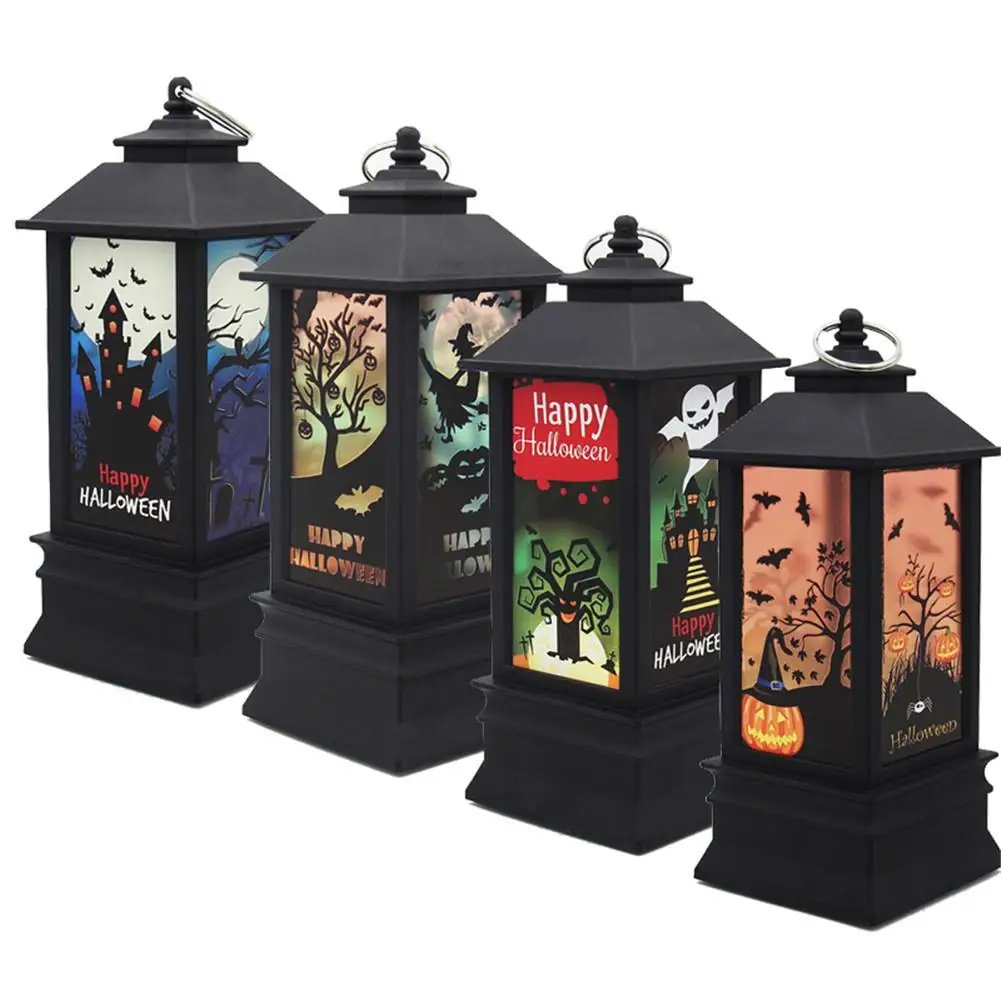 

Halloween Retro Pumpkin Lantern Ghost Castle LED Candle Lamp Bar Party Hanging Lamp Home Table Decoration Night Light