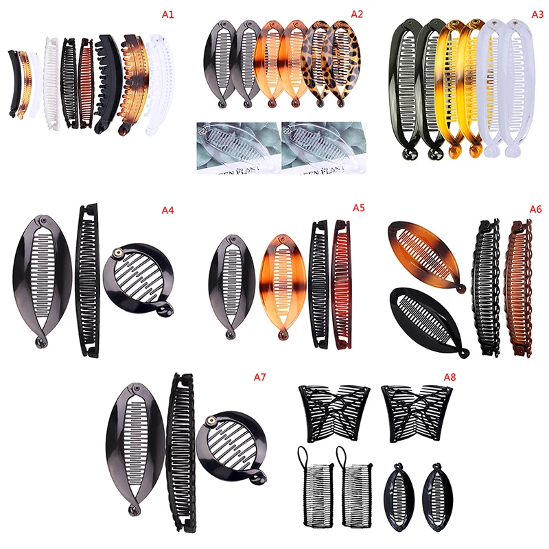 Заколки для волос женские в форме рыбы 1 комплект заколка банан |