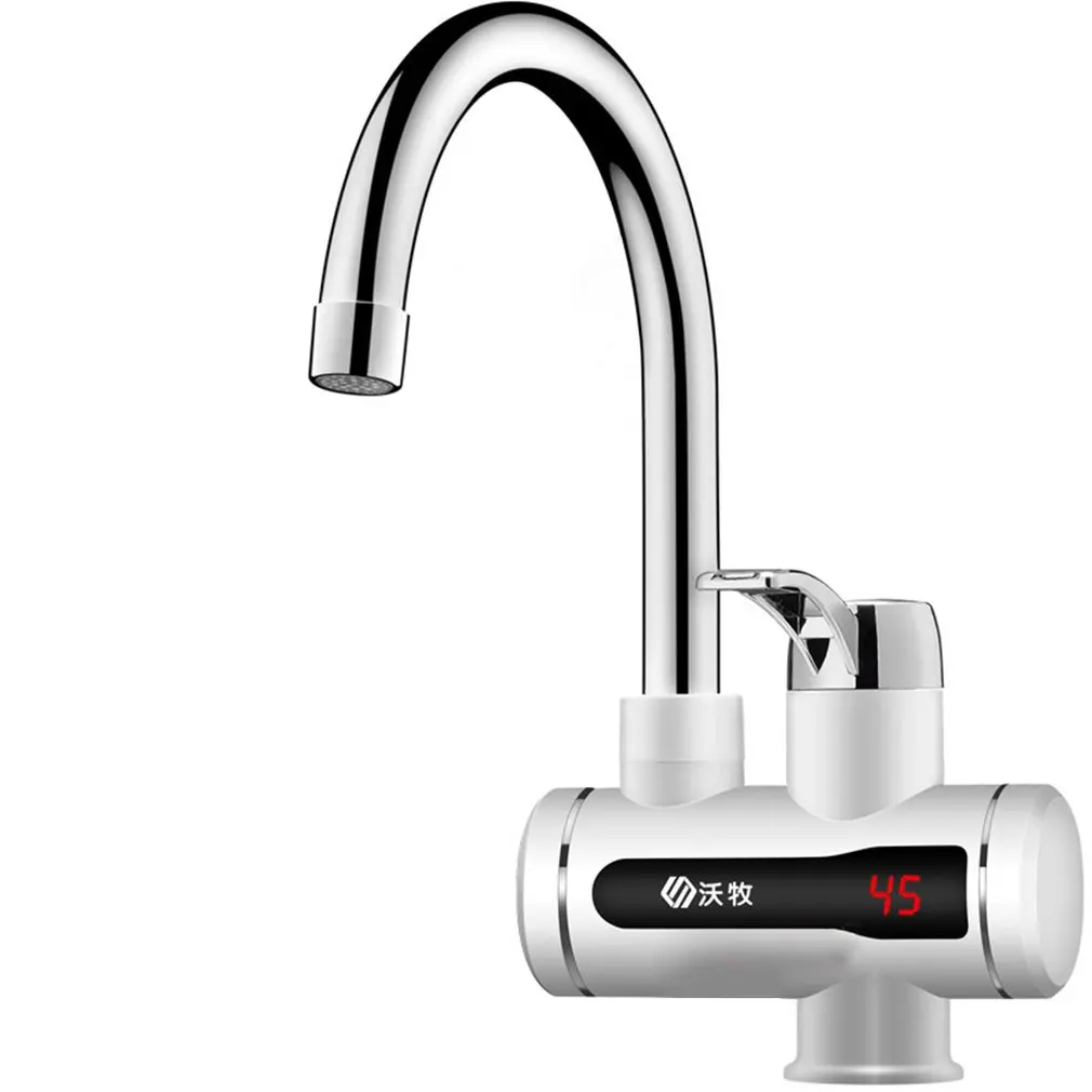 Передний Электрический кран для горячей и холодной воды кухонный быстрый нагрев