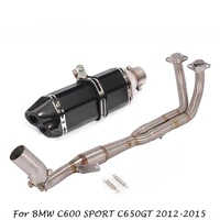 for bmw c600 sport c650gt 2012 2015 motorcycle exhaust muffler tips escape pipe mid front header pipe full system
