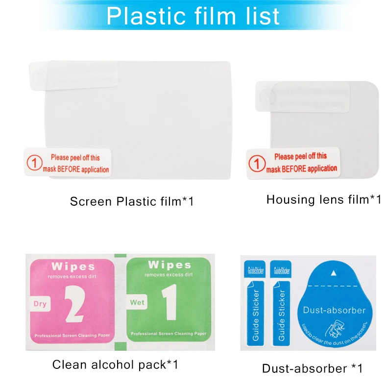 Plastic film Защитная пленка для экрана для Xiaomi Xiaoyi 2 II YI 4K Plus 4K+ экшн-Спортивная камера Закаленное стекло протектор - Цвет: Plastic film