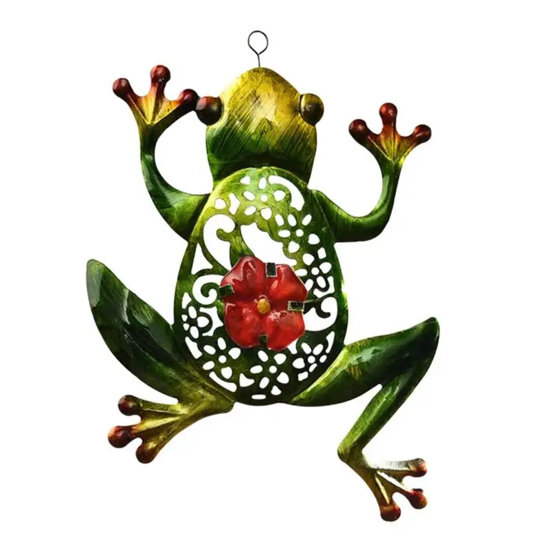 

Metal Frog Animal Ornaments Garden Decorations for Terrace Yard Living Room Sturdy Durable Hollow Animal Pendant