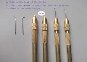 Профессиональный Бронзовый вентилируемый держатель парика с 3 шт контактной вентилирующей иглой для изготовления париков инструменты крючком