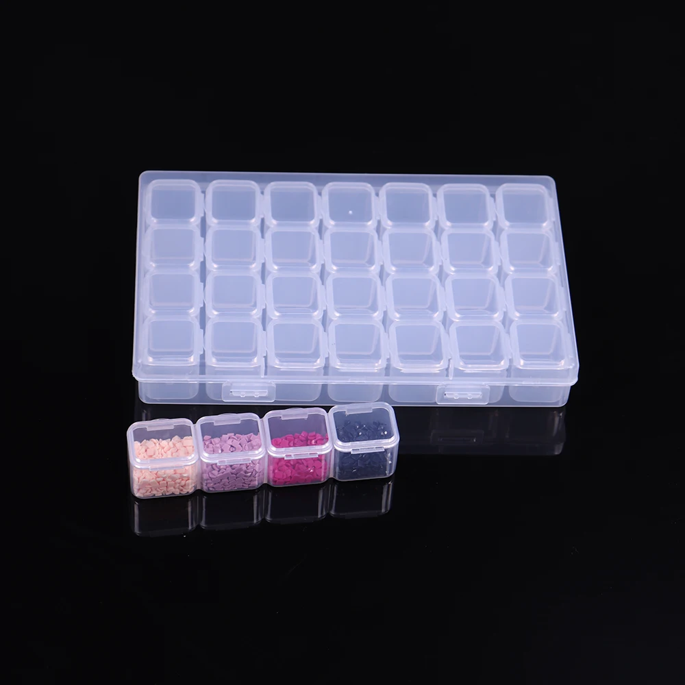 

28 Lattices Diamond Embroidery Accessories Tool square diamond painting Boxes Cross Stitch Cases Storage Organizer Set