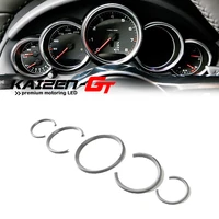 5pcs silver abs dashboard instrument panel decorative ring cover trims sticker for porsche 911 cayenne panamera car accessories