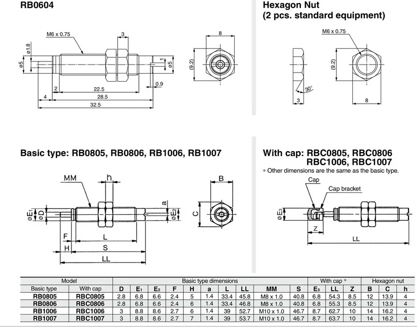 Pnuematic гидравлический bufferRBC0806 RBC1007 RBC1412 RBC 1006 RB2015 RB2725 амортизатор серии RB RBC, не SMC бренд