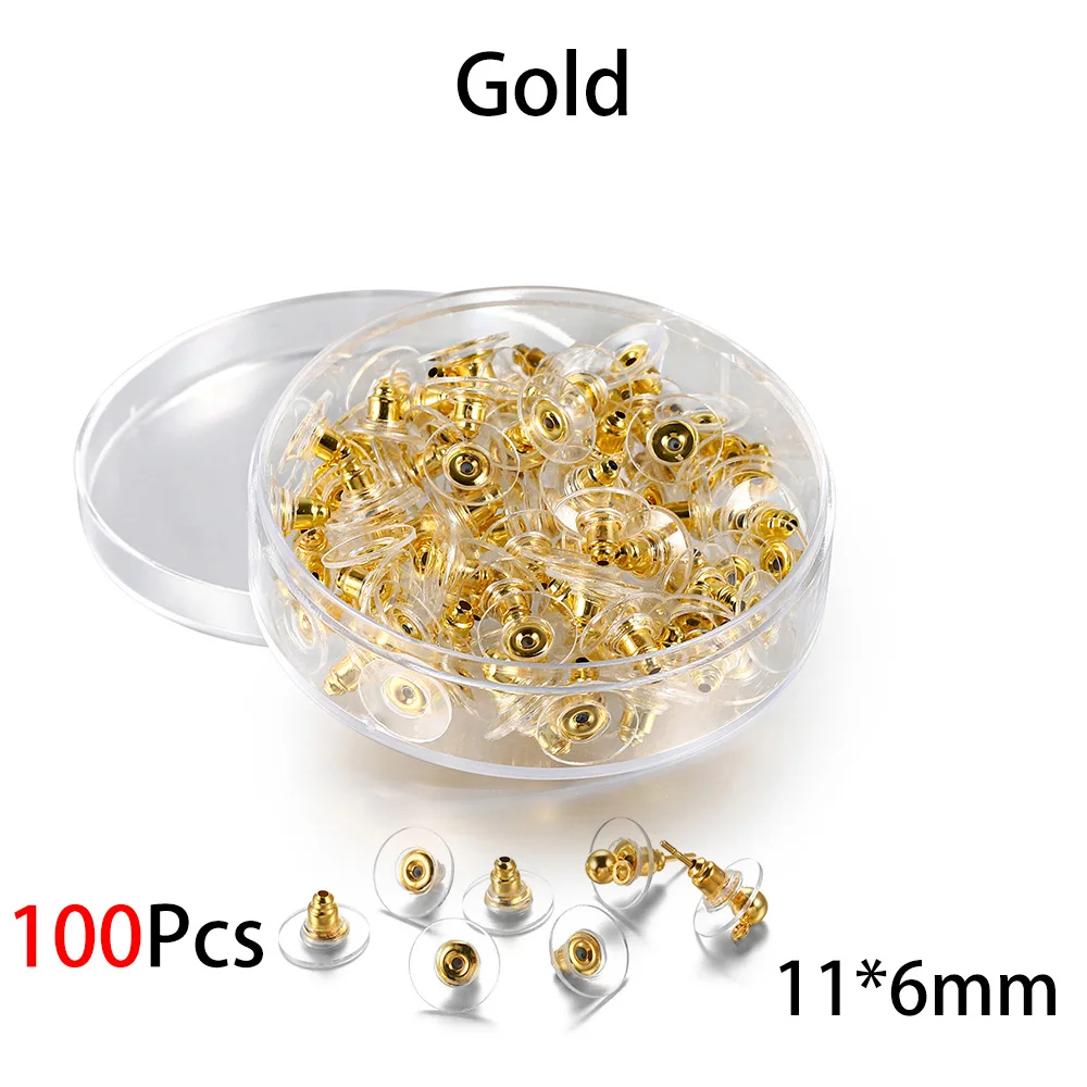 

100Pcs/Box Multicolor Silicone Bullet Earrings Back Stopper Plug Caps Stud Earring For DIY Jewelry Making Accessories Supplies