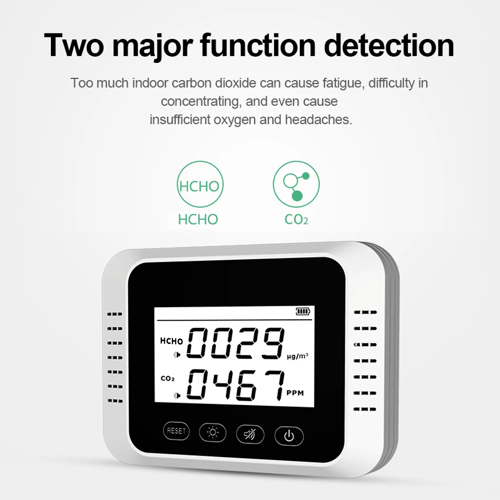 

Portable Digital CO2 Detector Multifunctional Formaldehyde Tester Air Quality Monitor Air Analyzer