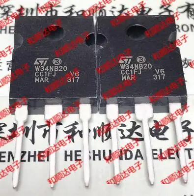 

Free shipping 10PCS W34NB20 STW34NB20 TO-247 200V 34A