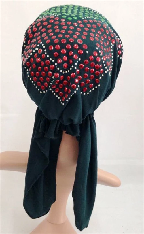 Женская многоцветная бандажная шляпа с блестками мусульманские внутренние