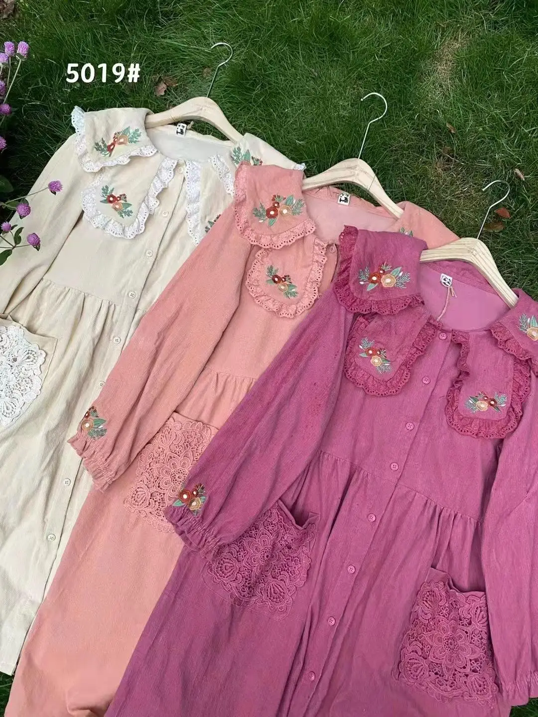 

Spring Autumn Female Corduroy Long Sleeve Dress