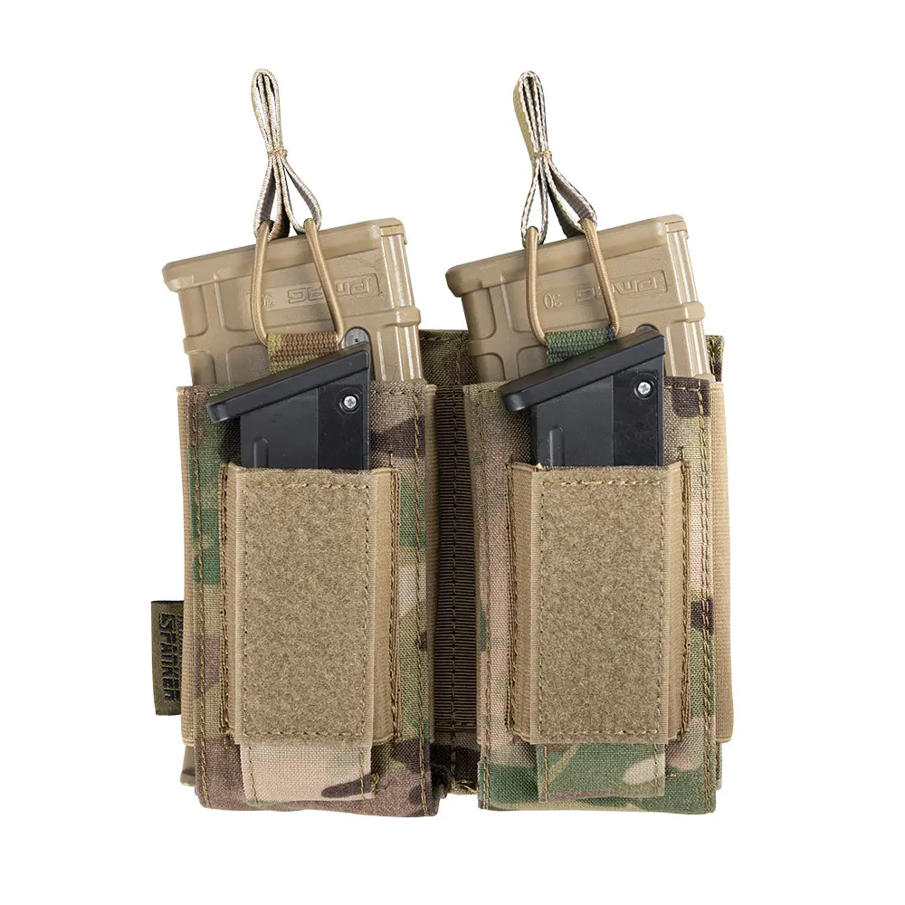 Отличные Элитные бизань тактический нейлон Molle подсумок армии аксессуары AK M4 пистолет двойной журнал сумки пейнтбол игры - Цвет: Multicam