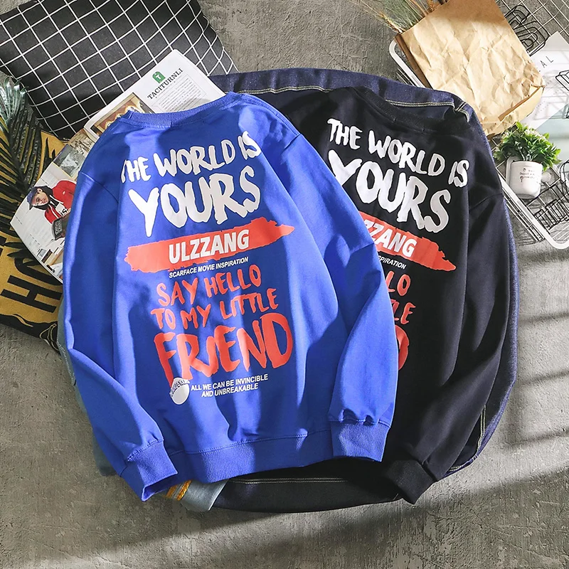 

FMZXG street hip hop letters men's fashion brand round neck sweater with long sleeve thin men's and women's couple's clothes