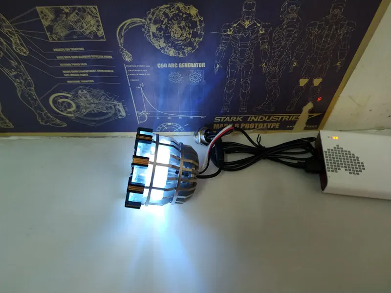 Горячая новинка MANDO Железный человек MK2 реактор Ark Light Модель Сердце нагрудный фонарик металлический пульт дистанционного управления(металлическая база и пульт дистанционного управления) AG573