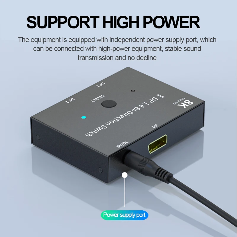 Переключатель Bidirection Displayport DP 1 4 сплиттер 8K @ 30Hz 4K 120Hz 1440P 165Hz HDR 4:4:4 преобразователь