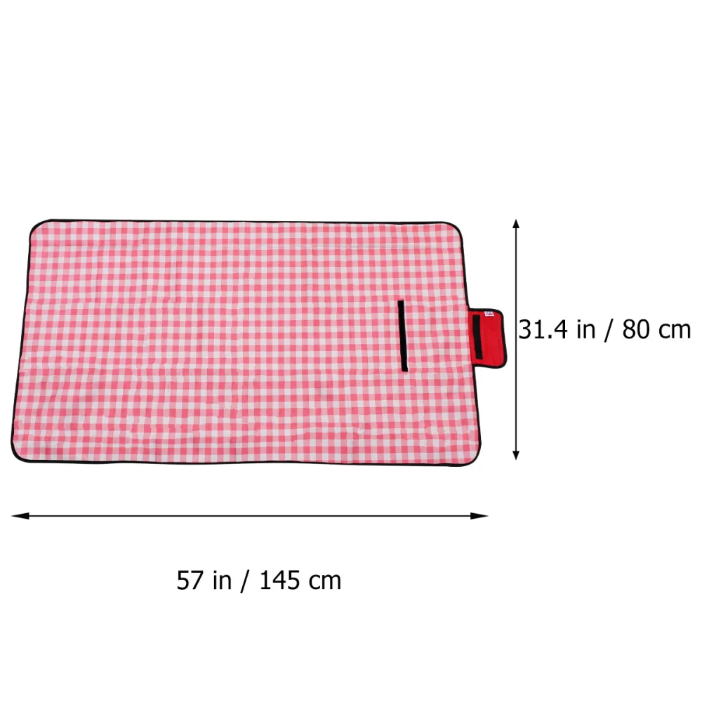 

1pc Waterproof Picnic Mat Practical Outdoor Mat Portable Cushion Creative Foldable Picnic Blankets (White, Red)