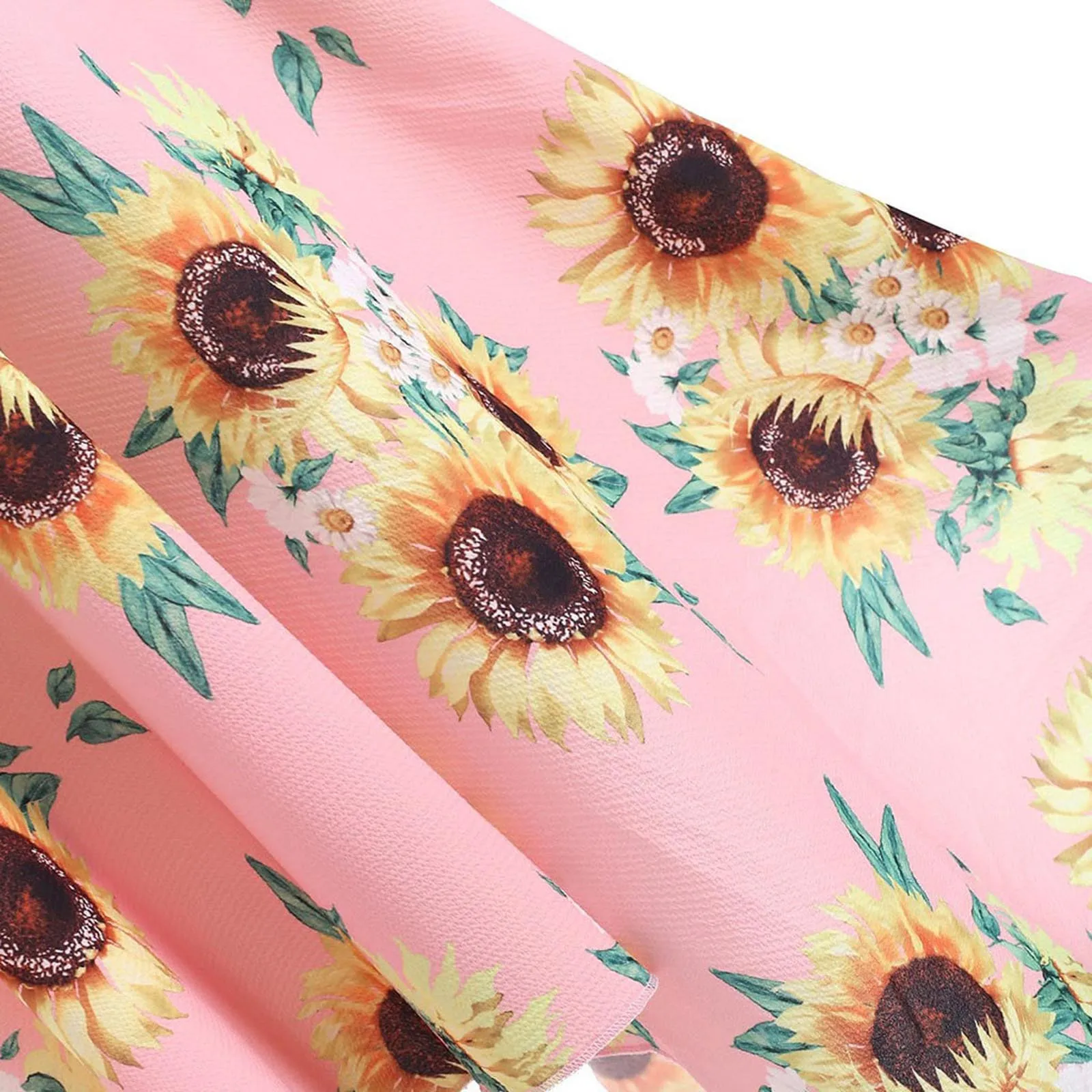 

ISHOWTIENDA Fashion Womens Sunflower Print Asymmetric Camis V-neck Patchwork Dress Vestidos De Festa Little Fairy Dress