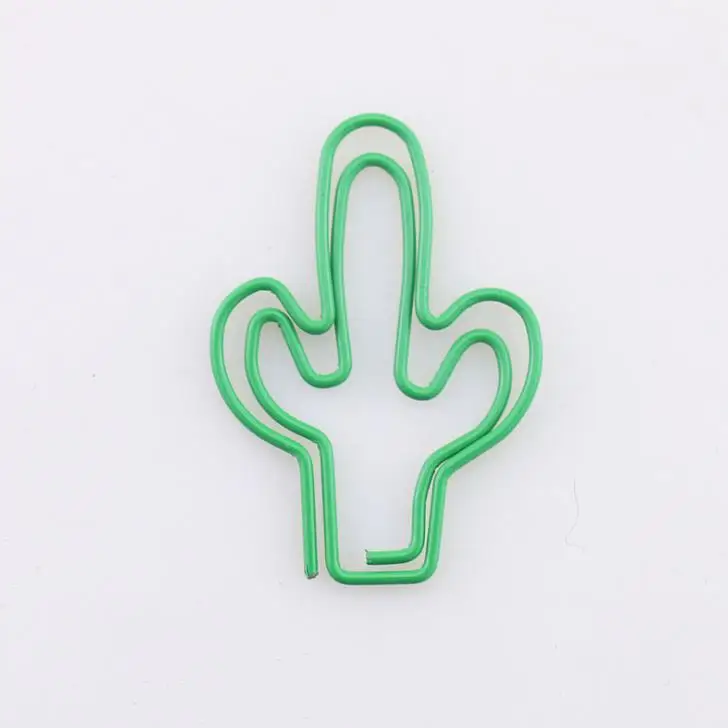 

15 Pcs/pack Mini Cactus Beer Bottle Fish Shape Metal Paper Clips Bookmark Photo Memo Receipt Clip Stationery Escolar Papelaria