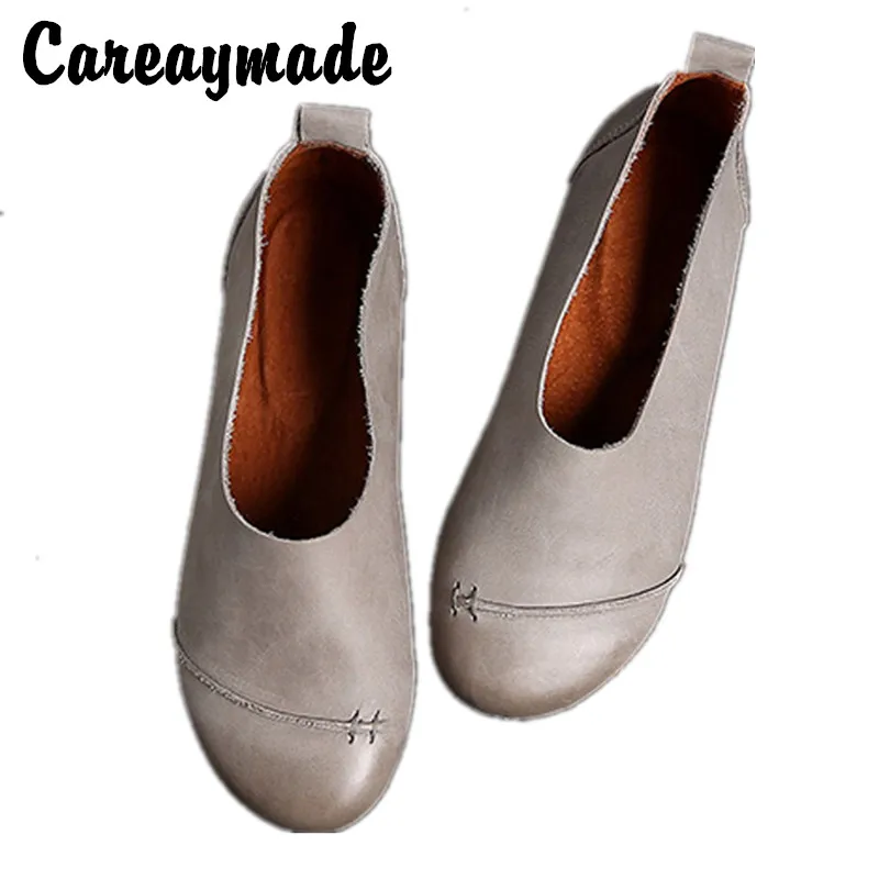 Женские кожаные туфли Careaymade в ретро-стиле на плоской подошве японском стиле |