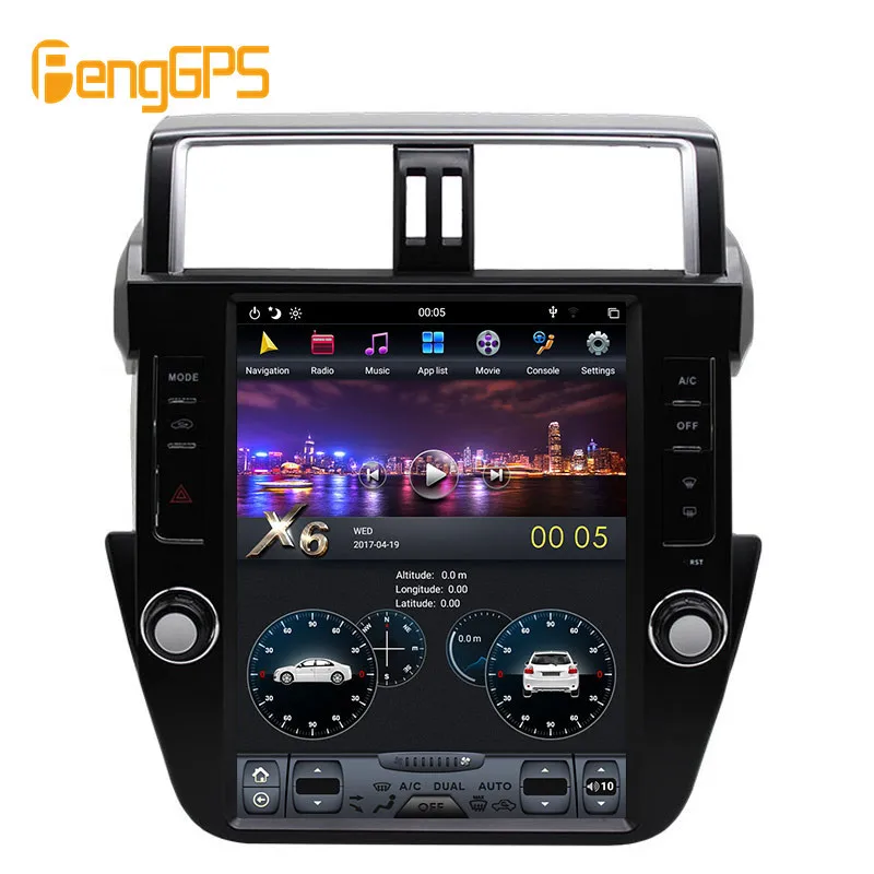 Автомобильный GPS-навигатор в стиле Tesla Android 9 0 PX6 4 Гб ОЗУ для TOYOTA Land Cruiser Prado 150 2014-2017