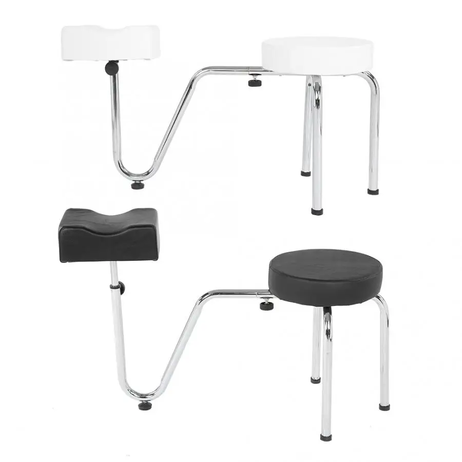 Черная регулируемая подставка для ног из искусственной кожи с татуировкой