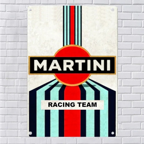 

Martini Racing Team Pub Bar Garage Workshop Man Cave Metal Plaque Tin Sign