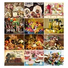 Алмазная картина LZAIQIZG, квадратнаякруглая, для кухни, хлеба, торта, фруктов, пейзажа, подарок ручной работы, алмазная вышивка, украшение для дома
