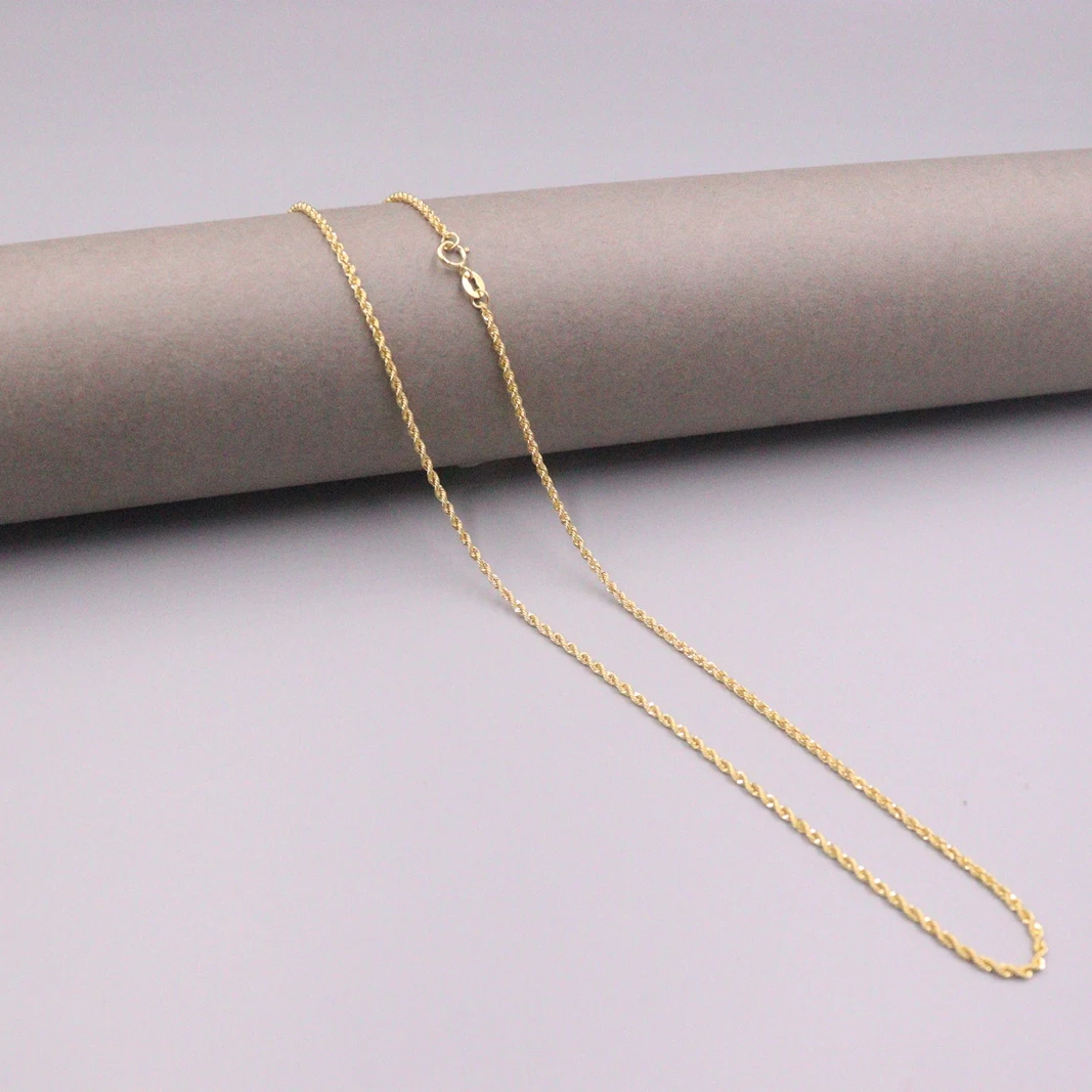 Online Au750 Collana A Catena In Oro Giallo 18 Carati Reale Per Donna Collana Da Donna In Oro 18 Carati Con Catena A Corda Cava Da 1,6 Mmw Gioielli In Oro 18 Carati 20''L