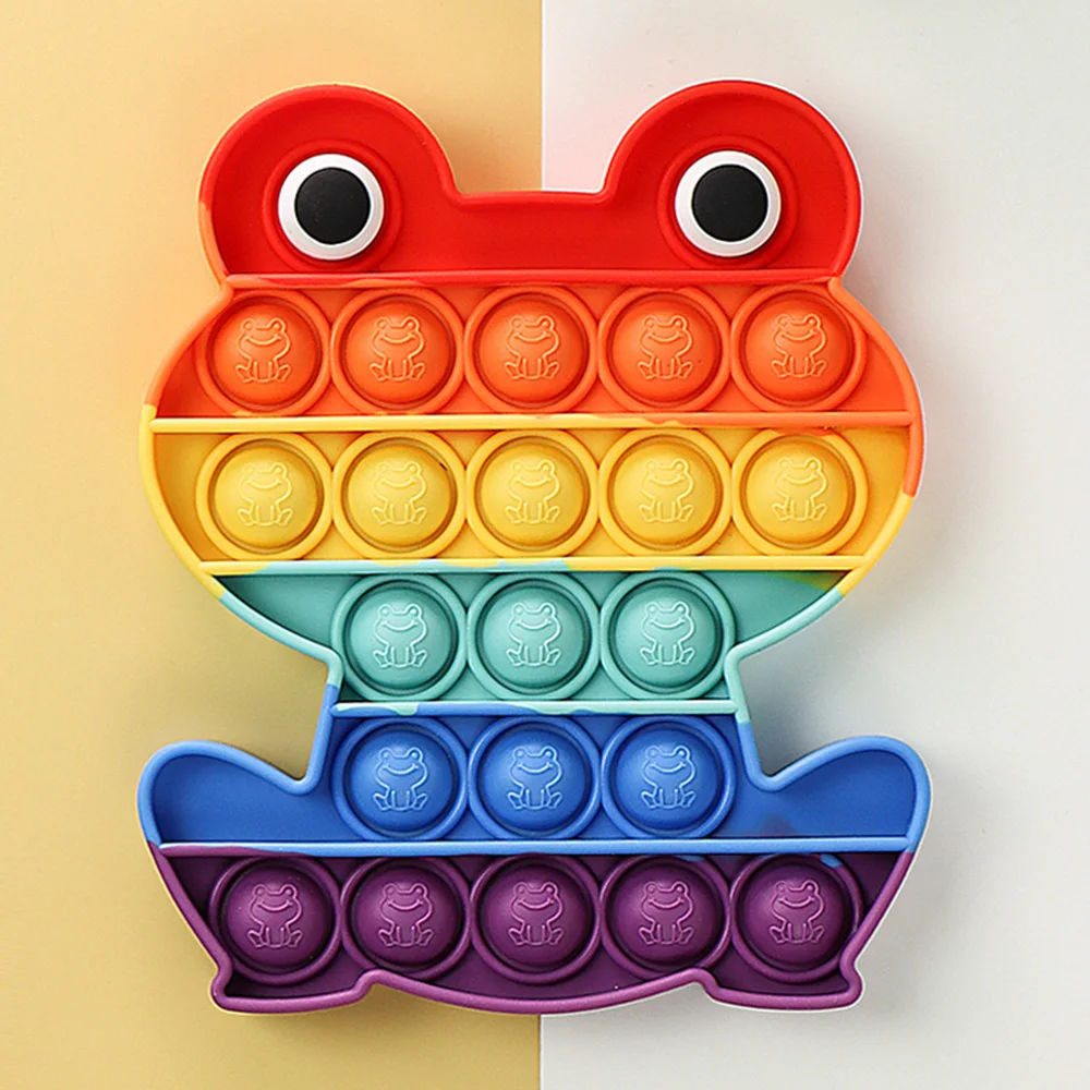 

Радужная лягушка, сжимаемая игрушка-антистресс для детей, сжимаемая сенсорная игра, ручной простой диммер, расслабляющая игрушка, подарок