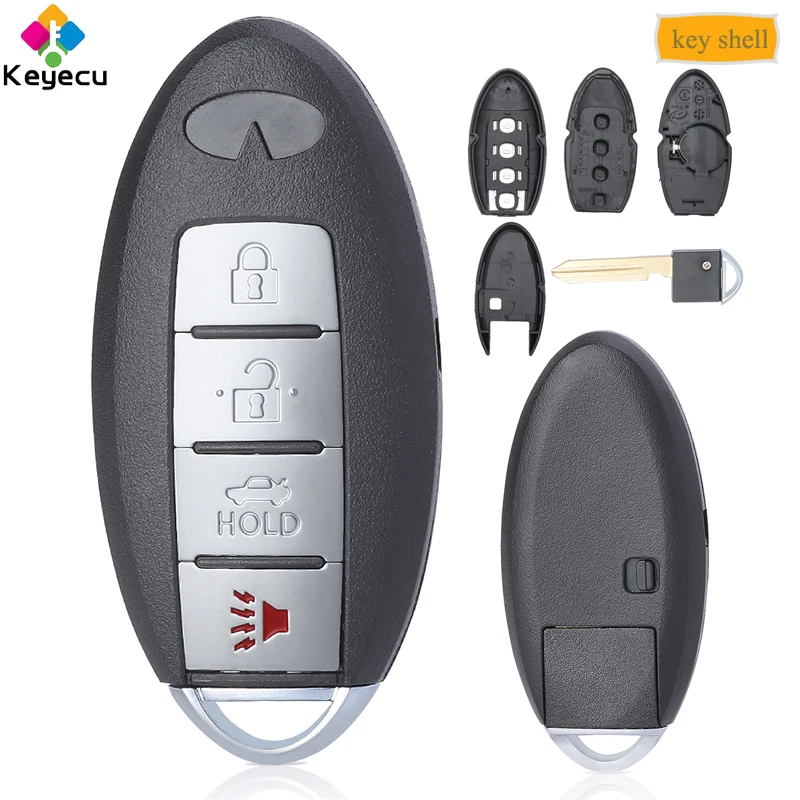 KEYECU Keyless Entry Smart Remote Car Key Shell Case 4 кнопки и вставка Blade FOB для Infiniti FX50 FX35 Q40 Q60 Q70 G25