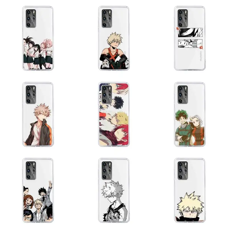 

Anime My Hero Academia Phone Case For Huawei P40 P30 P20 Mate Honor 10i 30 20 i 10 40 8x 9x Pro Lite Transparent Cover