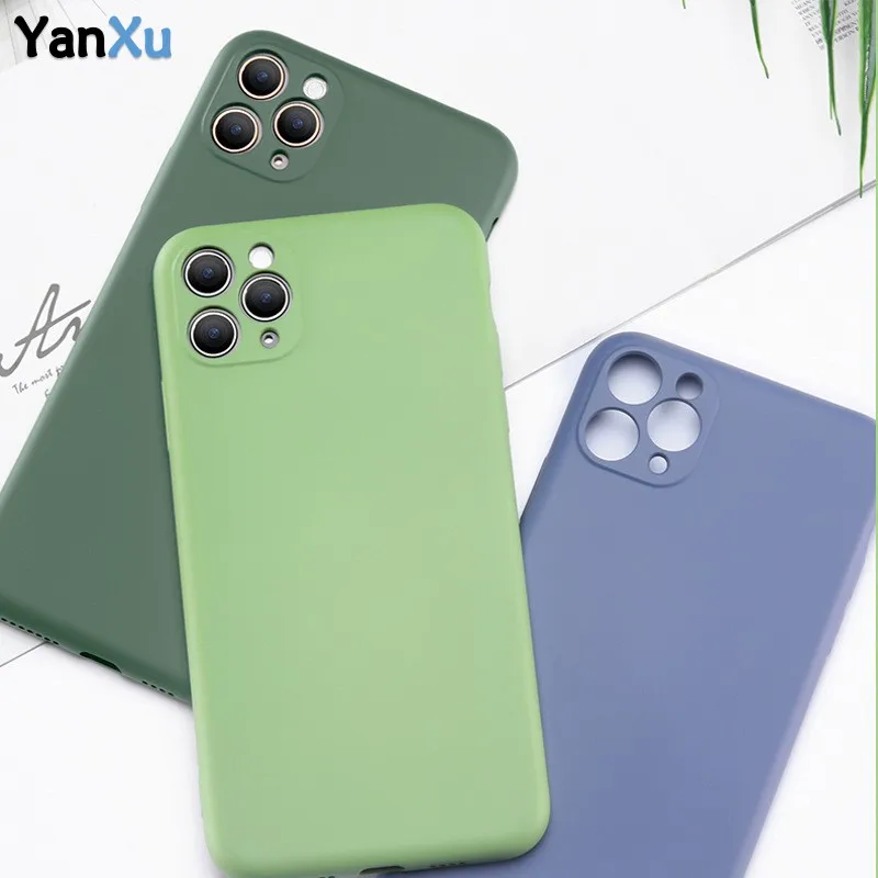 100 шт. силиконовый чехол ярких цветов для iPhone 11 11Pro Max мягкая задняя крышка из ТПУ с