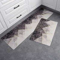 Nordic Style Kitchen Mat High Quality PVC Leather Waterproof Oil Proof Long Carpet Anti Slip Home Decor Doormat Kitchen Rugs