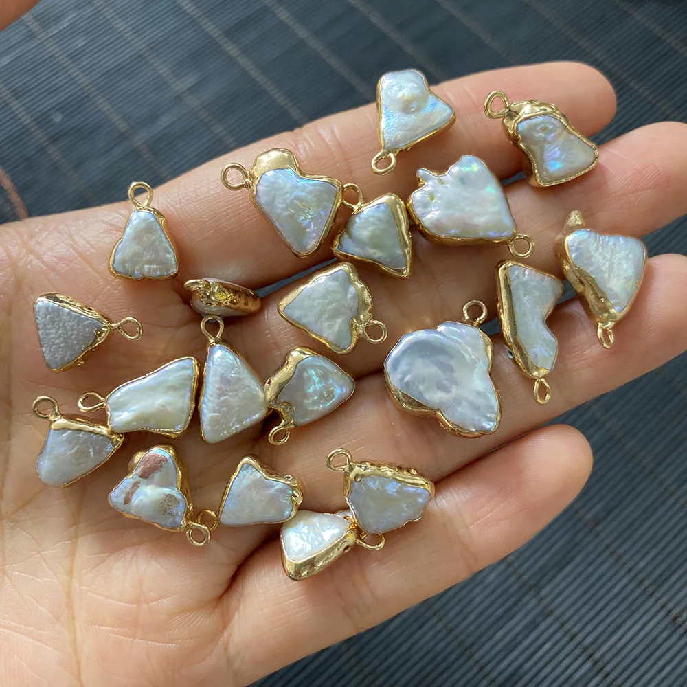 

Natural Freshwater Pearl Pendant Suitable for DIY Handmade Gift Jewelry Necklace Bracelet Making Accessories Wholesale 3pcs