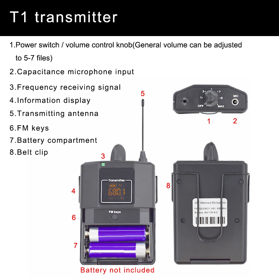 Receiver Portable Wireless Microphone System DSLR Camera Lapel Mic Youtube Transmitter Vlog Professional Phones Video Recording |