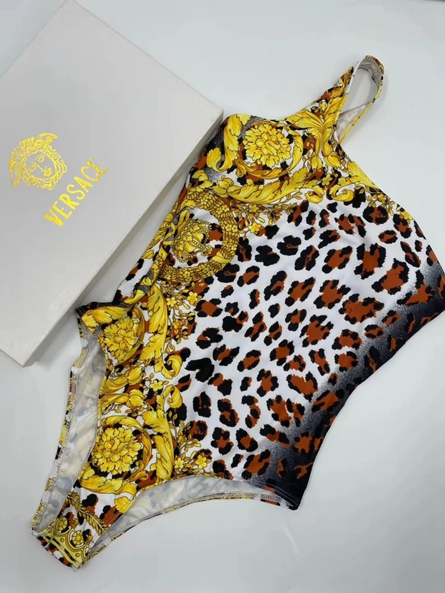 Женский модный сексуальный купальник с леопардовым принтом на одно плечо