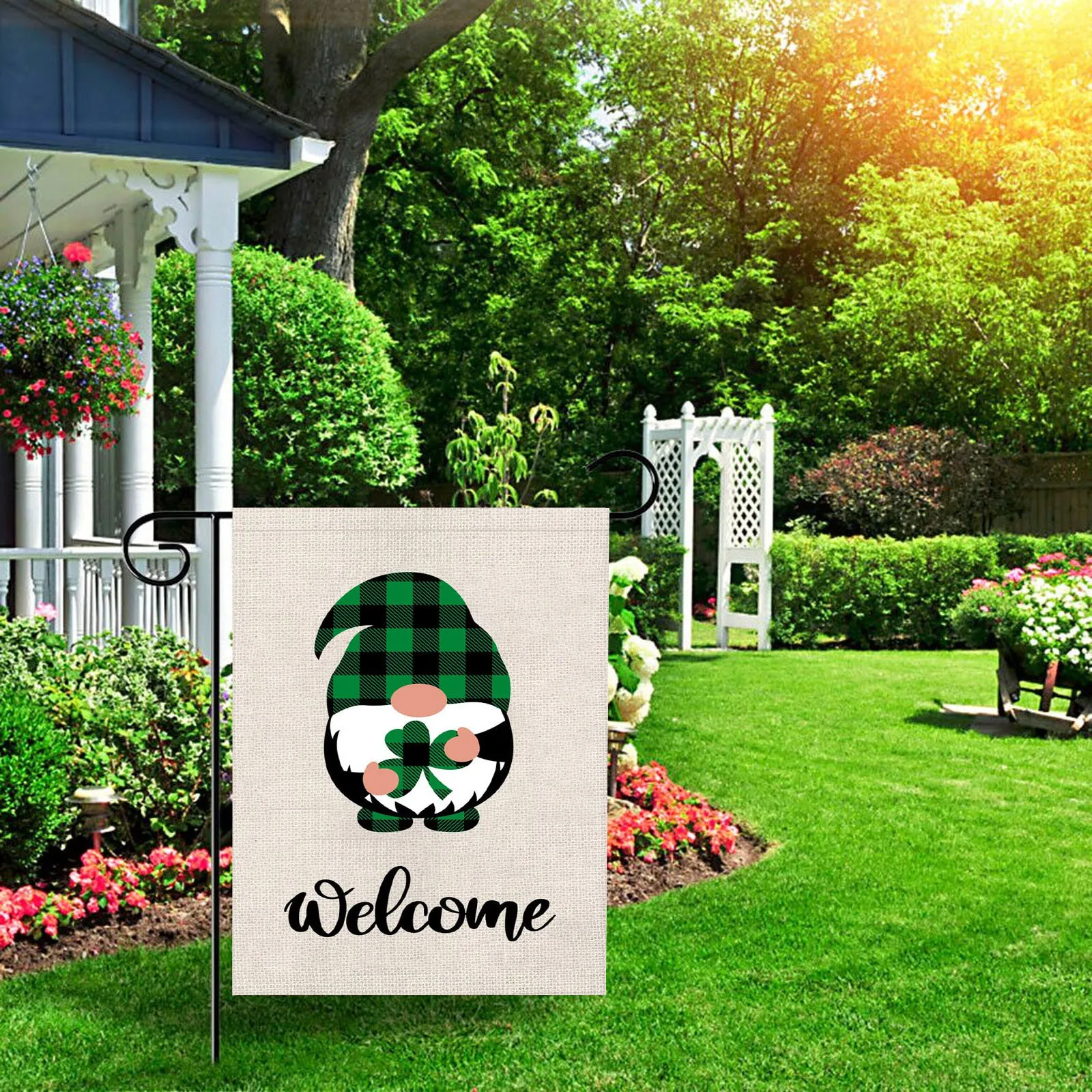

Welcome Garden Flag Double Side Linen Printing Outdoor Sign Garden Decoration Yard Decorations Corridor Decoration 2021 garden