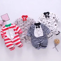 baby romper winter newborn baby boy girl clothes cute print warm infant soft fleece jumpsuit pajamas toddler christmas clothes