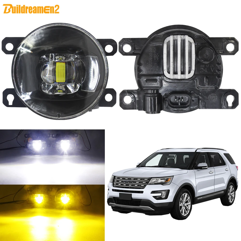 

Автомобильная противотуманная фара в сборе, передний бампер, светодиодная линза, противотуманная фара 30 Вт, 8000 лм, 12 В, белый, желтый, для Ford ...