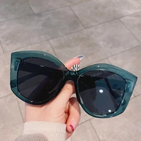 soei fashion oversized cat eye sunglasses women leopard yellow irregular square shades uv400 men trending sun glasses