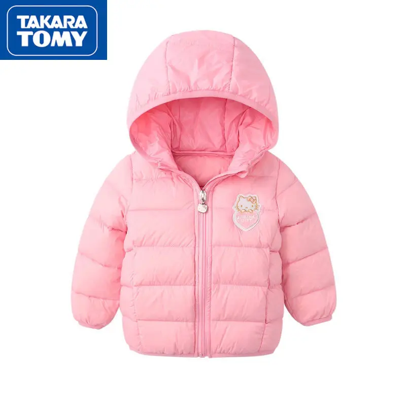 

TAKARA TOMY Winter New 2021 Cartoon Hello Kitty Hooded Down Jacket Cute Lightweight Girls Down Jacket