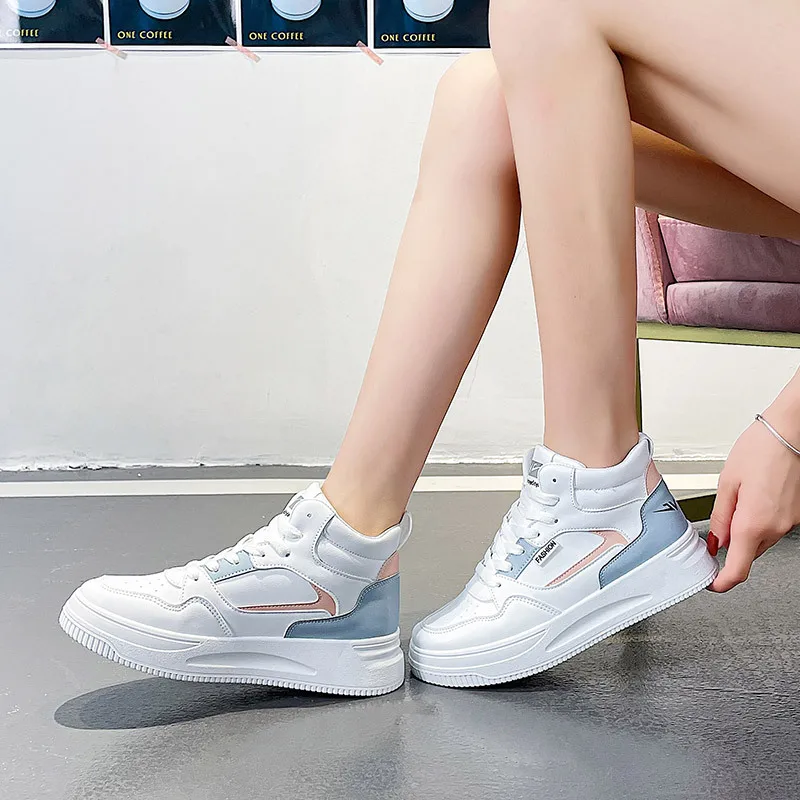 

High Top Small White Shoes Women's Shoes 2022 New Versatile Spring and Autumn Leisure Sports Shoes Sneakers Women