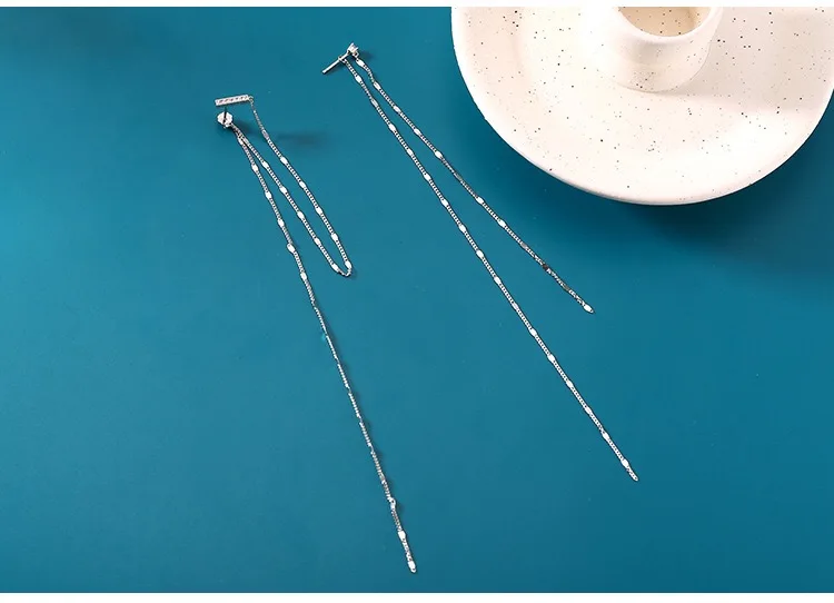 Женские длинные серьги из серебра 925 пробы с изображением крана|Серьги-подвески| |