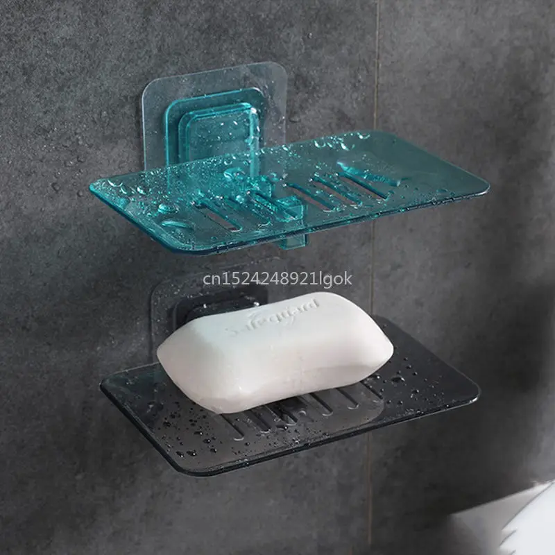 Drain Soap Box Wall-mounted Soap Box Creative Free Perforation Suction Wall Plastic Soap Holder Bathroom Household Soap Tray