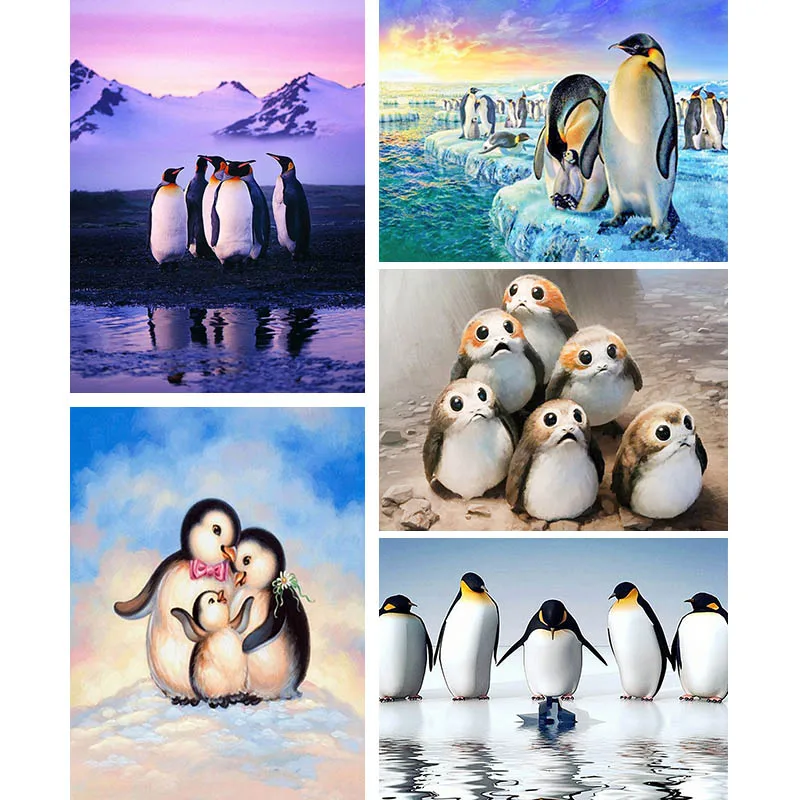 

Iceberg Water Diamond Painting Penguin Full Square Diamond Embroidery Animal Mosaic Picture of Rhinestones Winter Home Decor E22