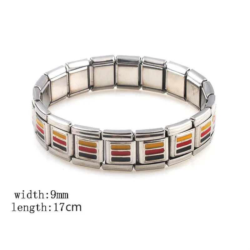 Jewelry German Flag Elasticity Elastic Energy Movement Magnetic Germanium Italian Charm Bracelet Fashion Stainless Steel ST11 | Украшения и