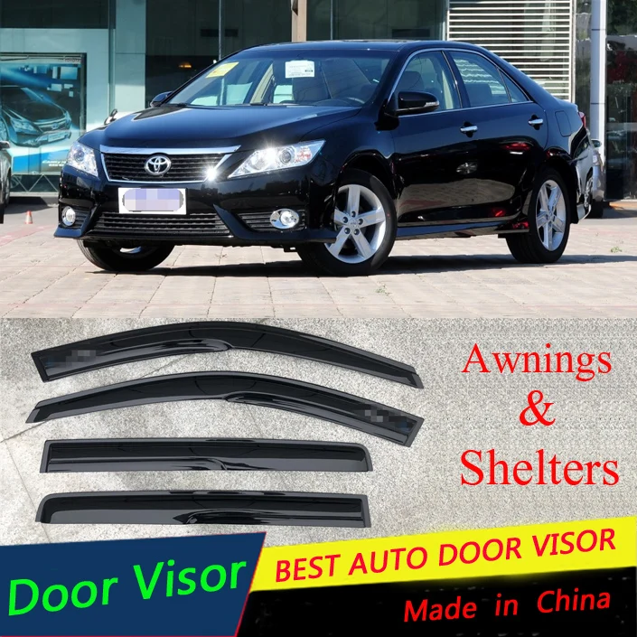 

High Quality 4Pcs Car Side Window Visor Guard Vent Awnings SheltersRain Guard Door Visor For Toyota Camry 2012-2013-2015-2017
